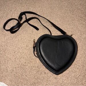 Black Heart-Shaped Crossbody Bag